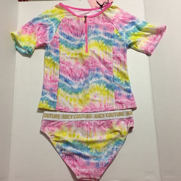 Juicy Couture rash guard 2 piece swimsuit - Picture 2 of 7